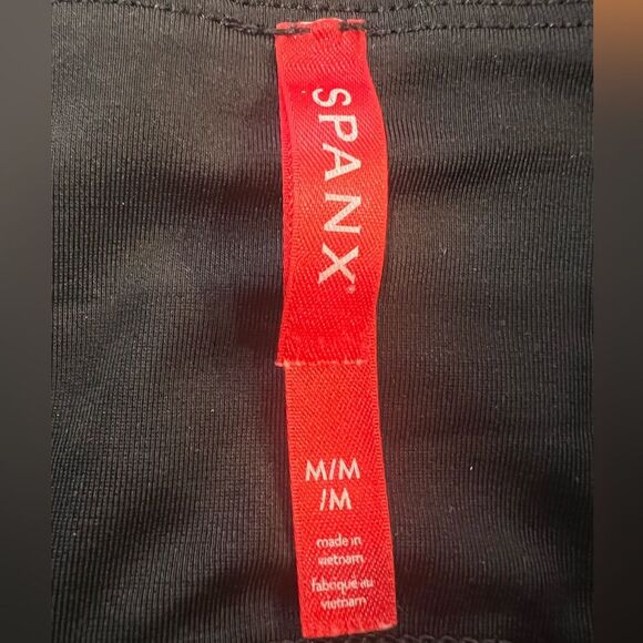 Spanx Faux Leather Moto Leggings Black M 27” Inseam High Rise Shaping Stretch - Picture 5 of 5